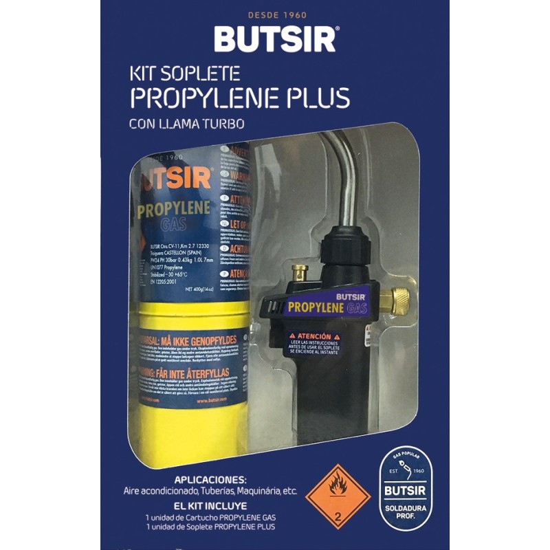 KIT  SOPLETE  SOLDADOR  PROFESIONAL  PROPYLENE  PLUS  +  cartucho  b