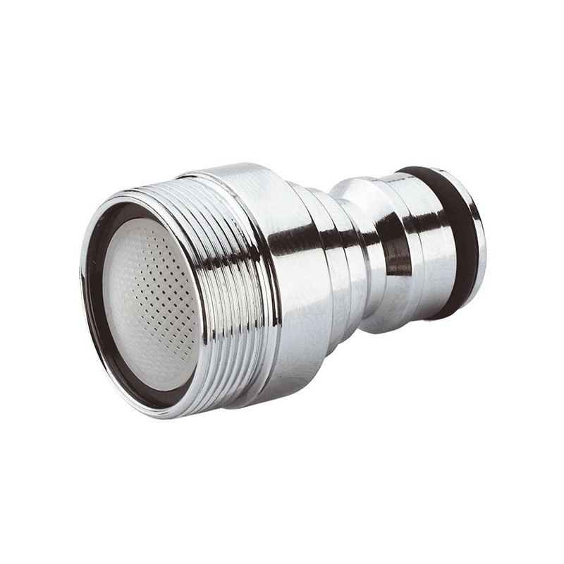 ADAPTADOR  DE  LATÓN  CROMADO  ROSCA  MÉTRICA  MACHO  24/100