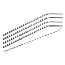 4  PAJITAS  INOX  DOBLADAS  REUTILIZABLES  FM