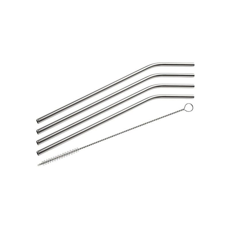 4  PAJITAS  INOX  DOBLADAS  REUTILIZABLES  FM