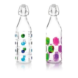 BOTELLA  VIDRIO  DECORADA