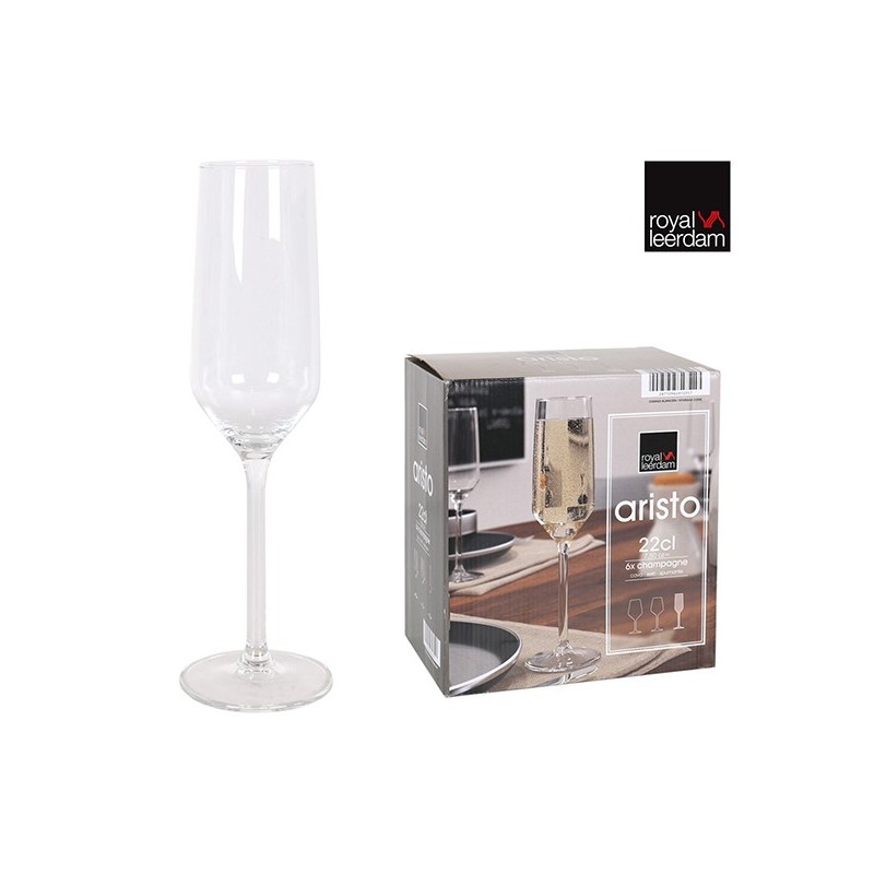 SET  6  COPAS  CHAMPAGNE  ARISTO