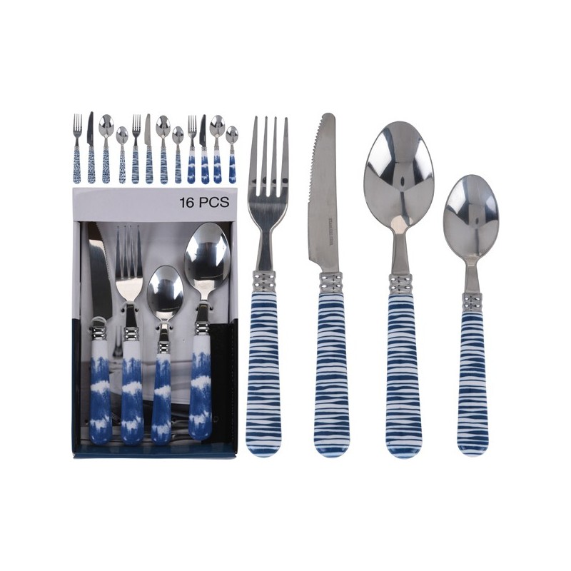 JUEGO  DE  CUBIERTOS  INOX  16  PIEZAS