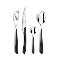 JUEGO  24  CUBIERTO  INOX+ABS  NEGRO