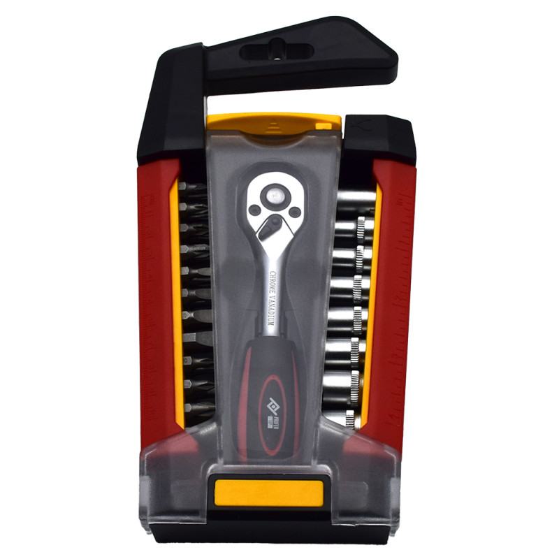 LLAVE VASO JGO 33 PZ +CARRACA