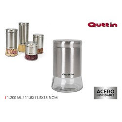 TARRO  VIDRIO/ACERO  1200ML  QUTTIN