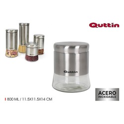 TARRO  VIDRIO/ACERO  800ML  QUTTIN