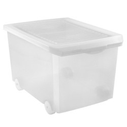 CAJA  MULTIUSO  CON  RUEDAS  TAPA  SIMPLE  TRANSPARENTE