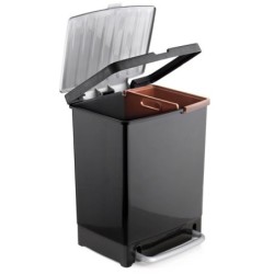 CUBO  PEDAL  RECICLAJE  NEGRO  25L