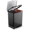 CUBO  PEDAL  RECICLAJE  NEGRO  25L