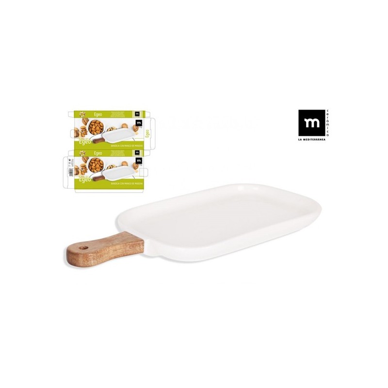 BANDEJAS  MANGO  MADERA  1  COMPARTIMENTO