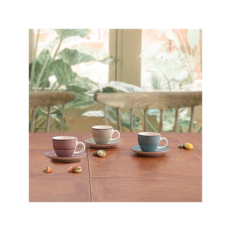 JUEGO  6  TAZAS  CAFÉ  Y  PLATO  VITA  MORNING