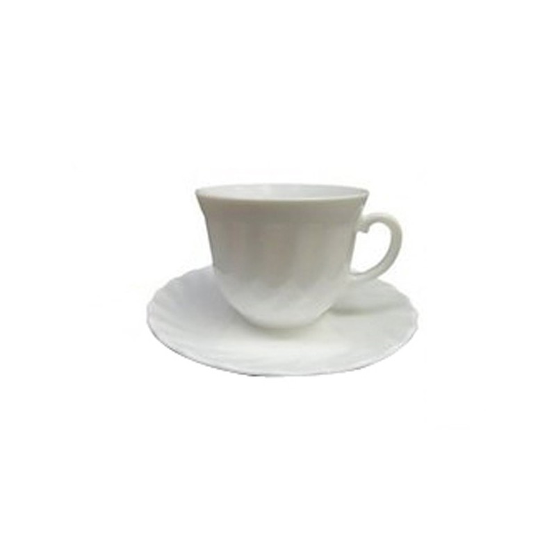 TAZA  DESAYUNO  C/PLATO  BCO.  6UD