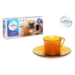 CONJUNTO  6  TAZAS  CON  PLATO  AMBAR  DURALEX
