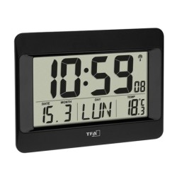 RELOJ  DIGITAL  MURAL  NEGRO  CON  TEMPERATURA