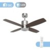 Ventilador  de  techo  base  inox  y  4  aspas  en  negro