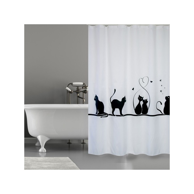 CORTINA  DE  BAÑO  GATITOS