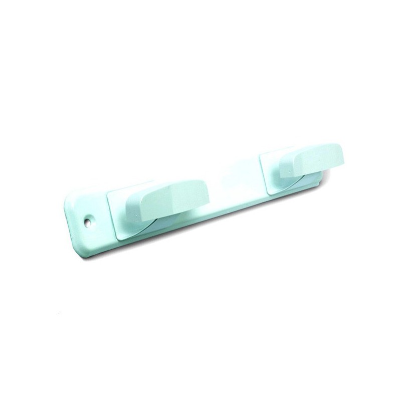 PERCHA  INOX  2  BRAZ.LAC.BLANCO