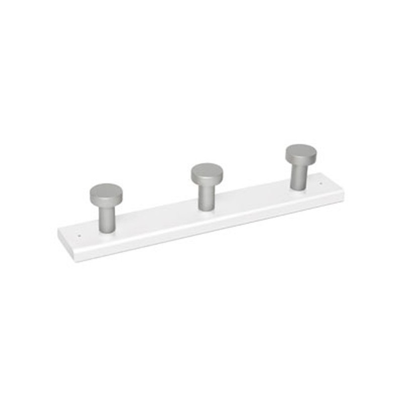 PERCHA  MADERA  3P  CROMO  B.BLAN