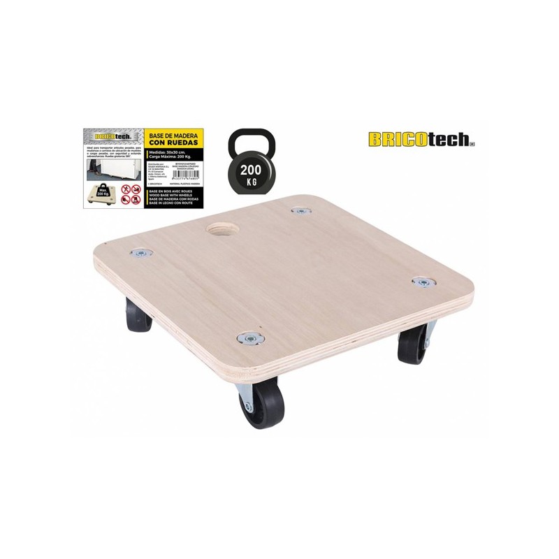 BASE  DE  MADERA  CON  RUEDAS