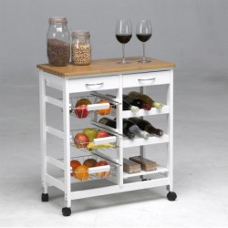 CARRO  COCINA  CESTAS+BOTELLERO  DOBLE