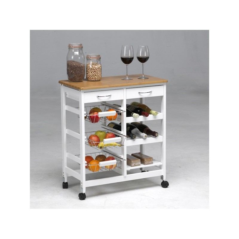 CARRO  COCINA  CESTAS+BOTELLERO  DOBLE