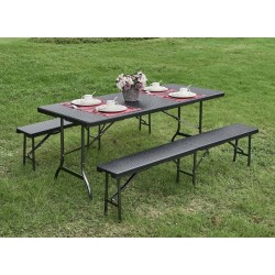 CONJUNTO  MESA  +  2  BANCOS  PLEGABLES
