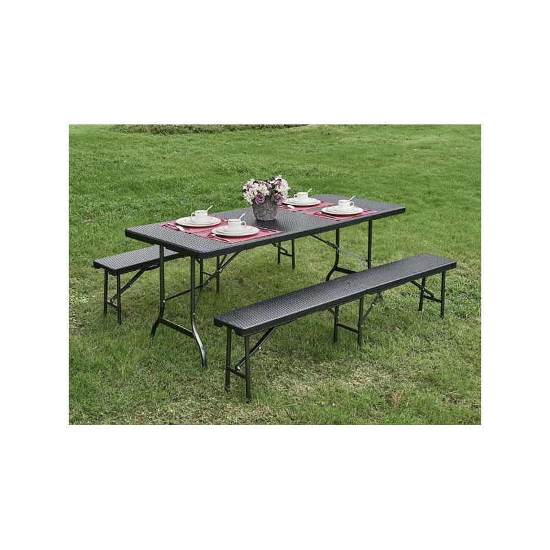 CONJUNTO  MESA  +  2  BANCOS  PLEGABLES