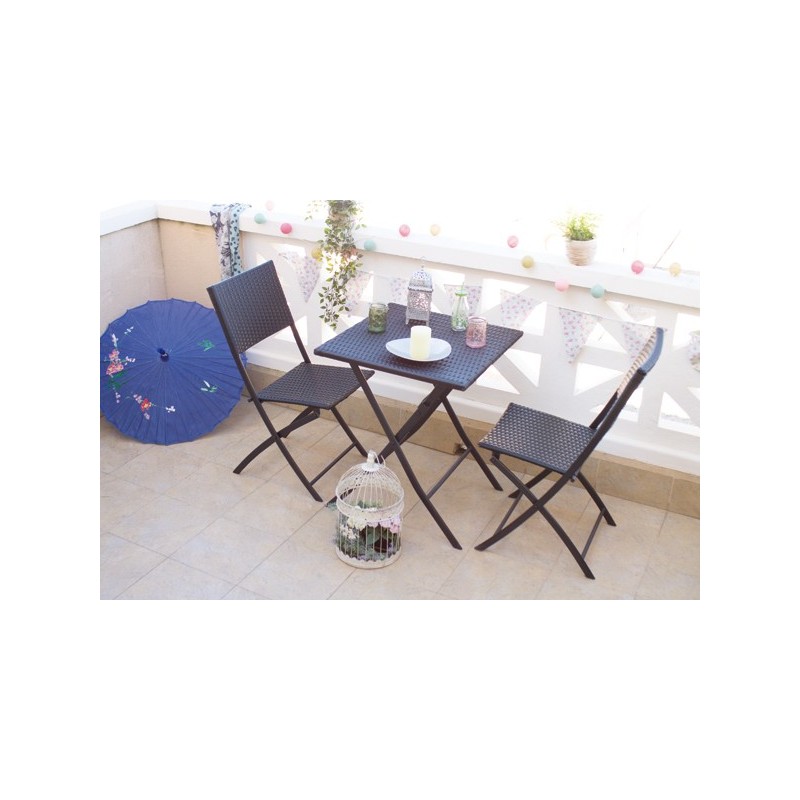 CONJUNTO  MESA  +  2  SILLAS  PLEGABLES  MOOREA