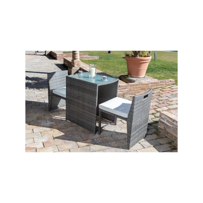 CONJUNTO  MESA  +  2  SILLONES