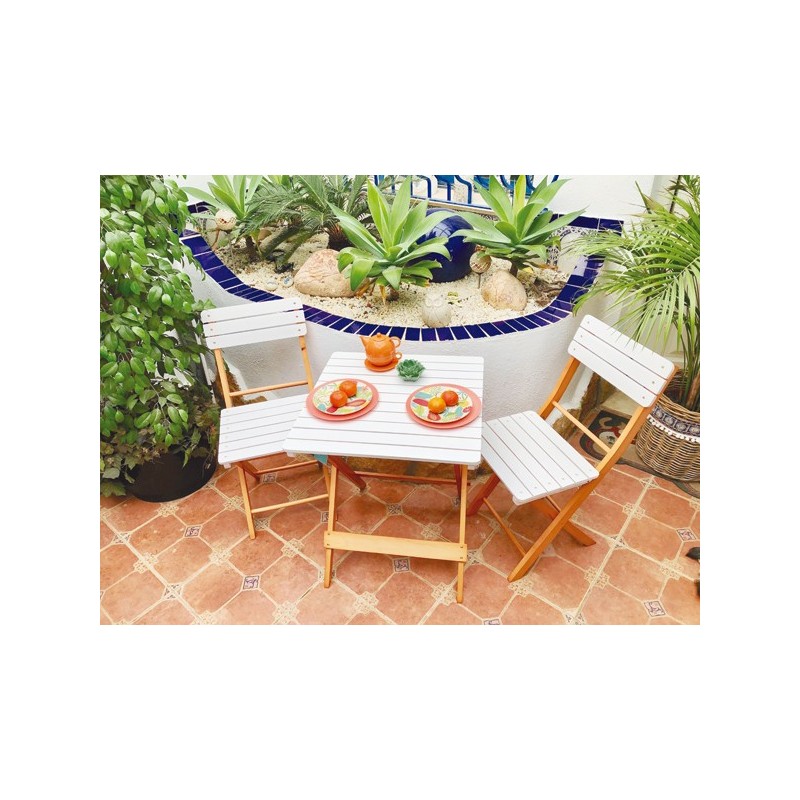 CONJUNTO  plegable  balcon  madera