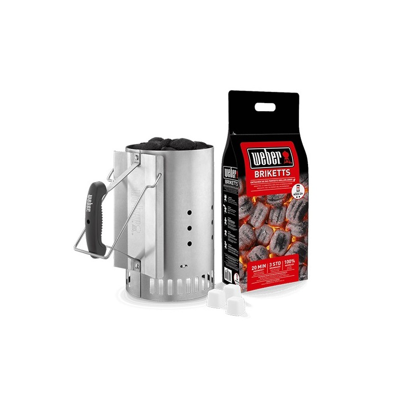 CHIMENEA  DE  ENCENDIDO  +  2  kg  BRIQUETAS  +  3  PASTILLAS  DE  ENCE