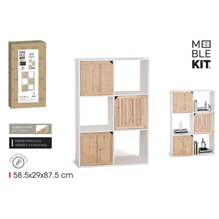 ESTANTERIA 6 CUBOS 3 PUERTAS
