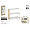 ESTANTERIA MADERA RECTANGULAR WHITE 3 BALDAS