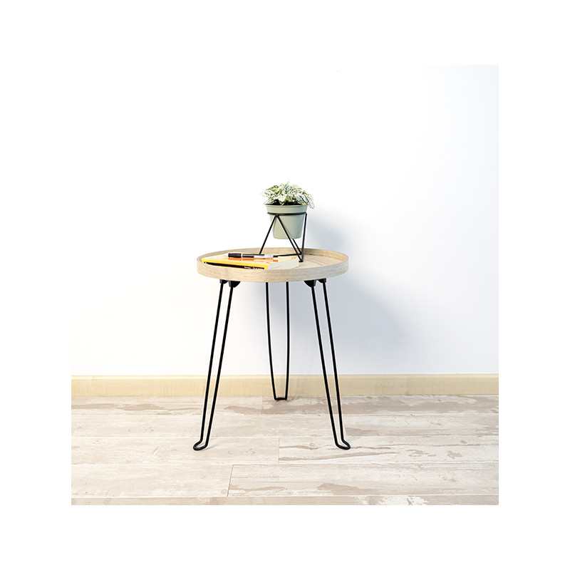 MESA AUXILIAR ACERO MADERA