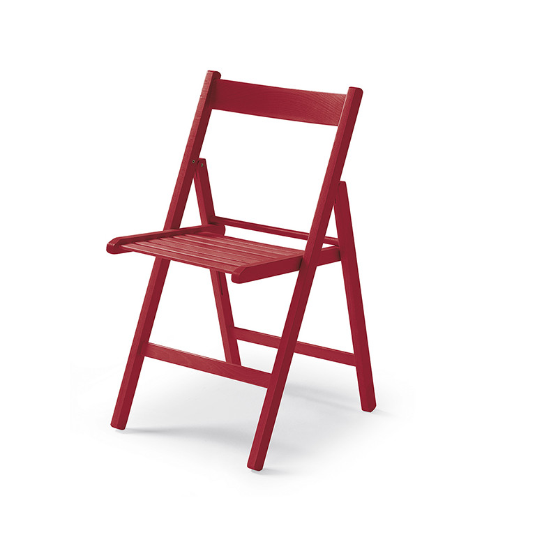 SILLA PLEGABLE MADERA ROJO