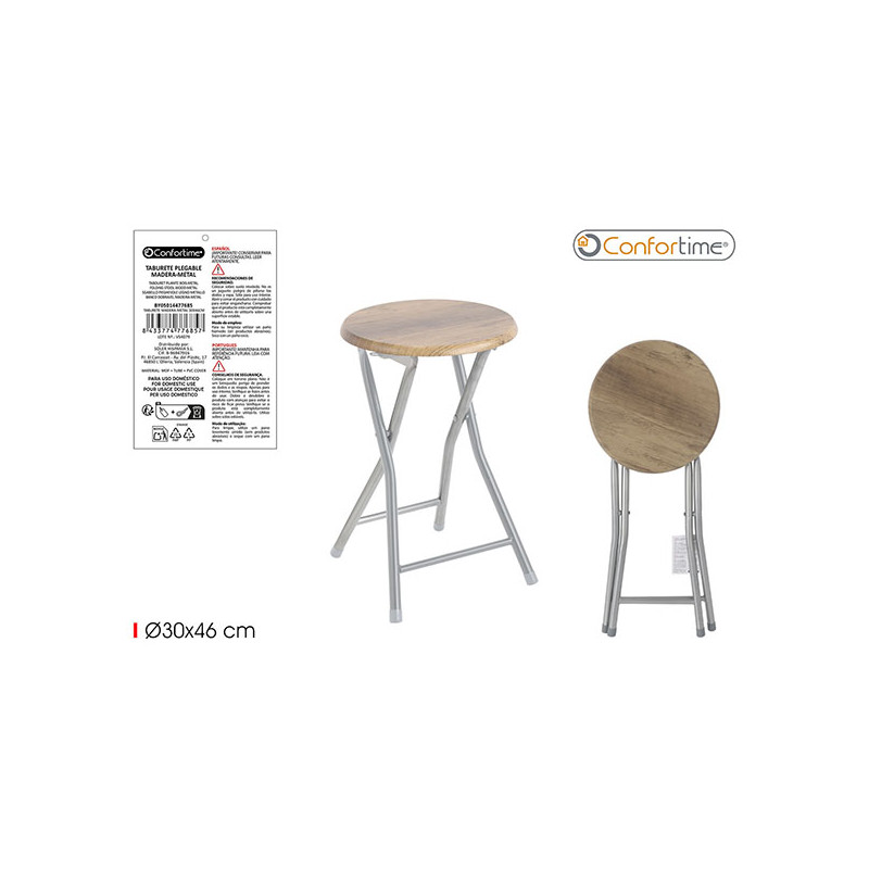 TABURETE MADERA METAL