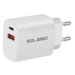 CARGADOR  DUAL  PARED  USB+TYPE  C  PD+QC3.0  20  W