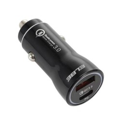 CARGADOR  DUAL  USB+TYPE  C  COCHE  PD+QC3.0  20  W