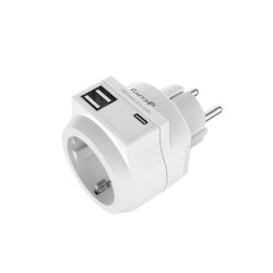 Cargador  Adaptador  con  2  USB  y  1  USB-C