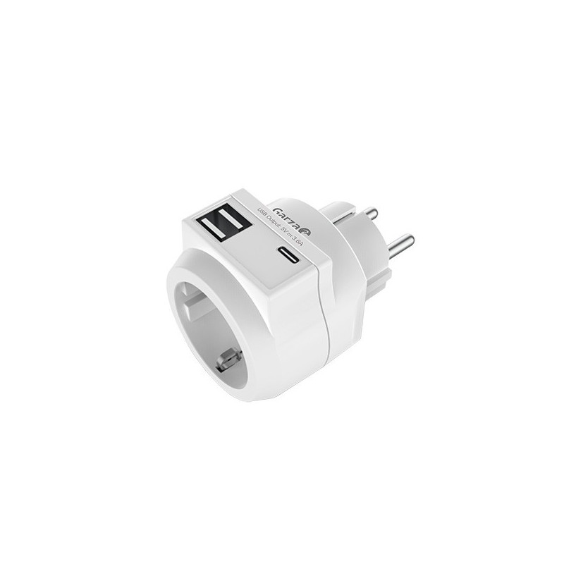 Cargador  Adaptador  con  2  USB  y  1  USB-C