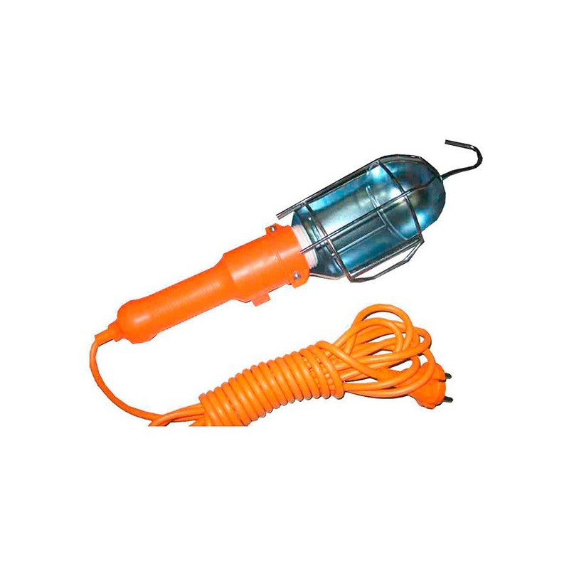 LAMPARA  PORTATIL  CON  GANCHO  E  INTERRUPTOR  METALICA.  E-27  (5m