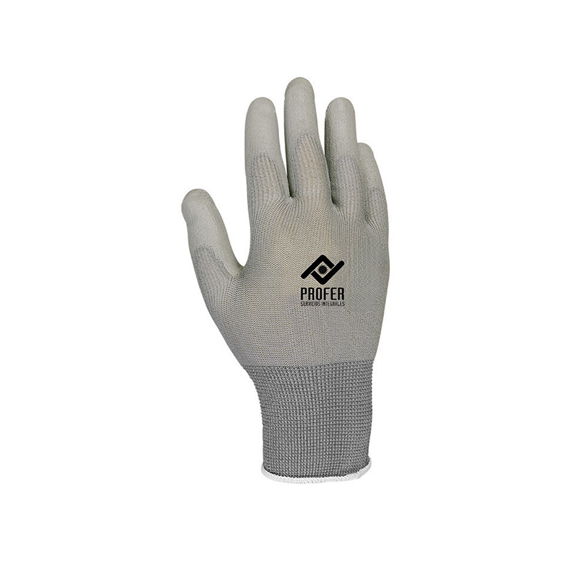 GUANTE PU GRIS B/6