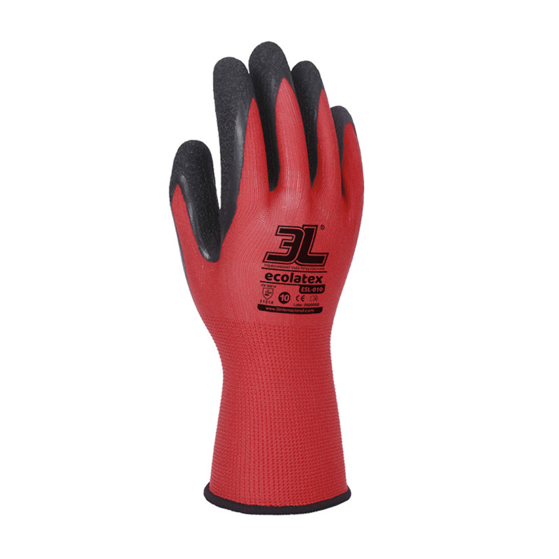 GUANTE POLIESTER LATEX ROJO