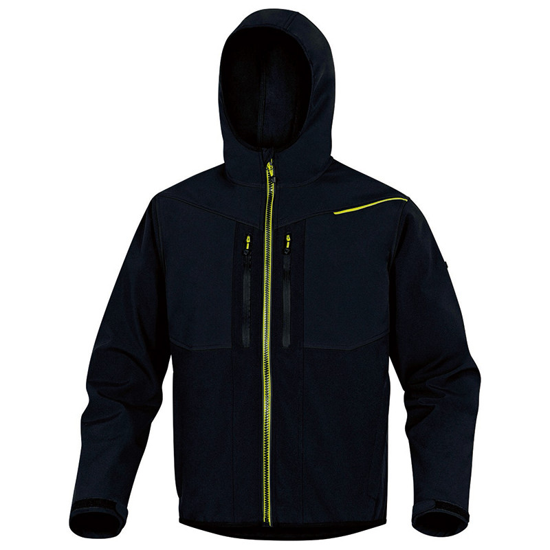 CHAQUETA SOFTSHELL NGR/AMARILLA