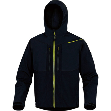 CHAQUETA SOFTSHELL NGR/AMARILLA