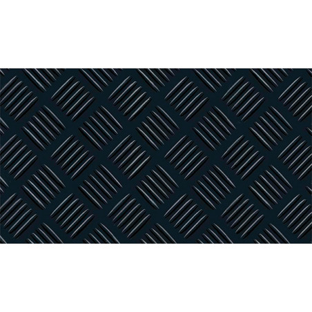 PAVIMENTO CHECKER CAUCHO NEGRO 3MM