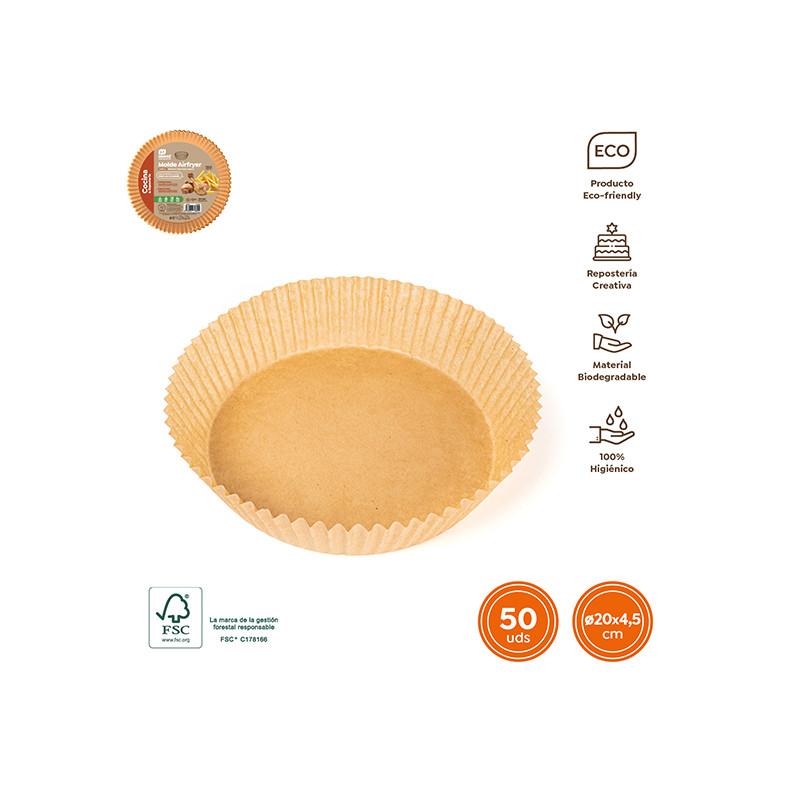 MOLDE PAPEL SILICON RED AIRFRYER 50U.