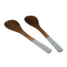 CUBIERTOS SERVIR MADERA RAYAS SET 2 PZ