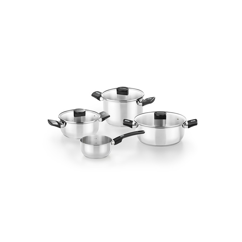 BATERIA COCINA INOX ELITE TAPA CRISTAL